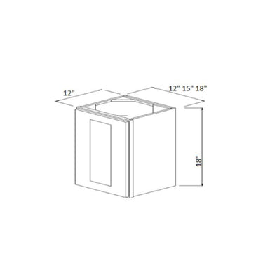 18” High Wall Cabinets Single Door White Shaker