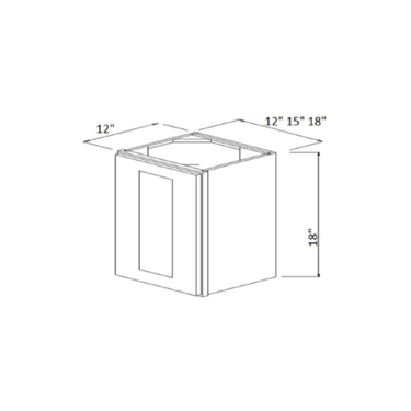 18” High Wall Cabinets Single Door Kitchen Cabinet Platinum Shaker