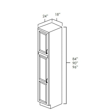 18” Wide Utility Cabinets-2 Doors White Shaker
