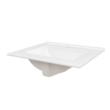 CRAFT + MAIN Fine Fire Clay Vanity Top with Sink 25" and 31" x 22" Gloss White