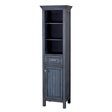 CRAFT + MAIN Brantley Linen Cabinet Harbor Blue with Drawer and Shelves 19" x 70"