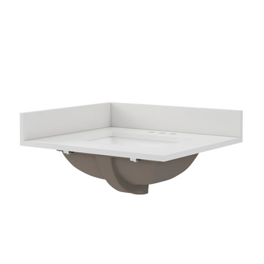 CRAFT + MAIN Snow White Quartz Vanity Top with Sink Available in 25" to 61"