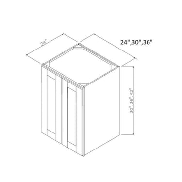 24” Deep Double Door Top Wall Cabinet For Split Pantries White Shaker