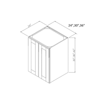 24” Deep Double Door Top Wall Cabinet For Split Pantries Kitchen Cabinet Platinum Shaker