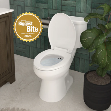 CRAFT + MAIN Easley Flush Guard 1.28 GPF Two Piece Elongated Toilet with Left Hand Lever - Seat Included