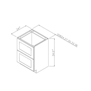 2 Drawer Base Winchester Grey