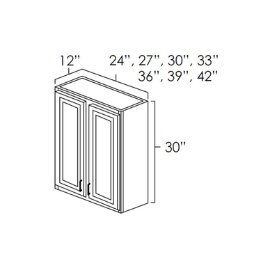 High Double Door Wall Cabinet 30" Aspen White