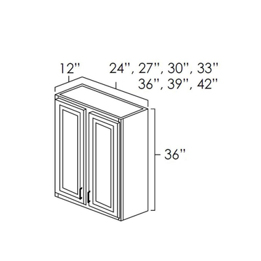 Double Door Wall Cabinet 36" Aspen White