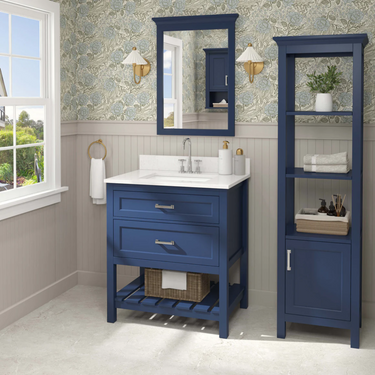 Lawson 4-Piece Bathroom Furniture Set – Vanity, Mirror, Linen & Wall Cabinet