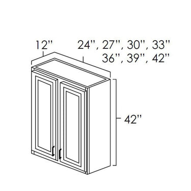 42" High Wall Cabinets Double Door White Shaker