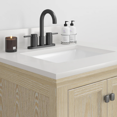 CRAFT + MAIN Snow White Quartz Vanity Top with Sink Available in 25" to 61"