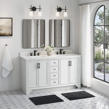 Craft + Main Lanagan Bathroom Vanity – White, No Countertop, 30–60"