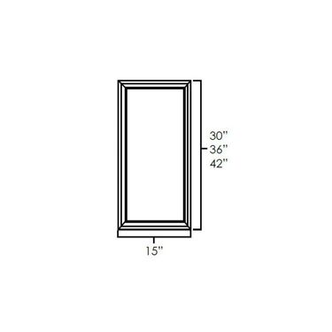 Aspen White Single Glass Diagonal Doors | Width: 15" | Depth: 1" | Height: 30"/36"/42"