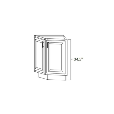 Angle End Cabinet Base Kitchen Cabinet Platinum Shaker