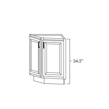 Angle End Cabinet Base White Shaker
