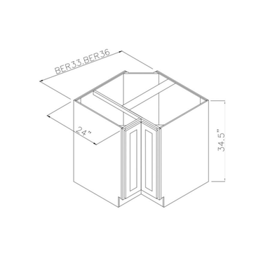 Base Easy Reach Base Kitchen Cabinet Platinum Shaker