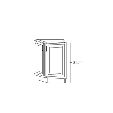 Aspen White 24" Base End Angle Kitchen Cabinet with Adjustable Shelf