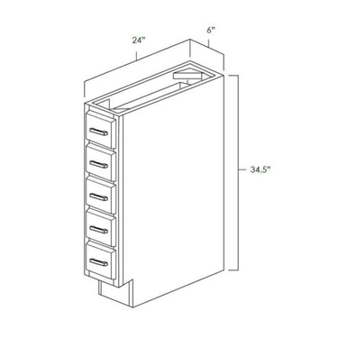 Base Spice Drawer 6" Bristol Chocolate