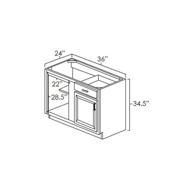 Blind Corner Base Kitchen Cabinet Platinum Shaker