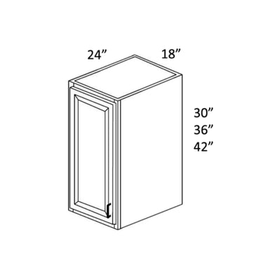 Deep Single Door Wall Cabinets Hickory Shaker