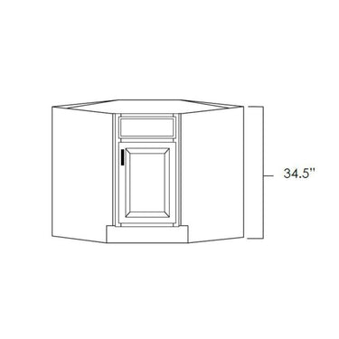 Diagonal Corner Sink Base Cabinet 36" Bristol Chocolate