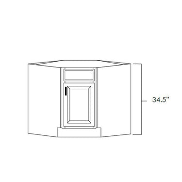 Diagonal Corner Sink Base Cabinet White Shaker