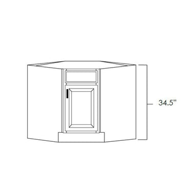 Diagonal Corner Sink Base Cabinet Winchester Grey