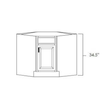 Diagonal Corner Sink Base Cabinet Glazed Mocha