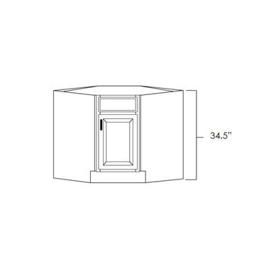 Diagonal Corner Sink Base Cabinet Kitchen Cabinet Platinum Shaker