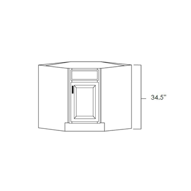 Diagonal Corner Sink Base Kitchen Cabinet Aspen White