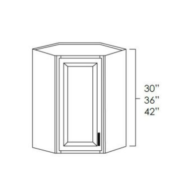 Diagonal Corner Wall Cabinet Glazed Mocha