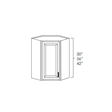 Diagonal Corner Wall Cabinet Kitchen Cabinet Platinum Shaker