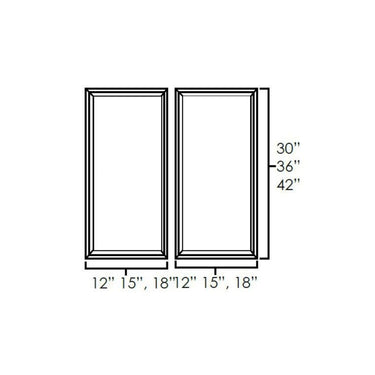 Double Door - Plain Glass Doors Hickory Shaker