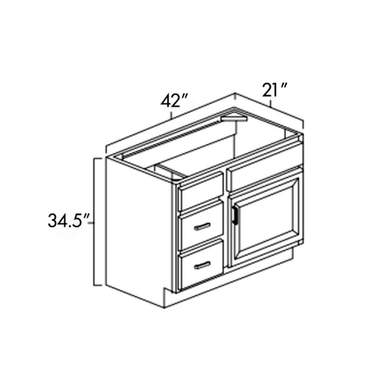 Double Door Vanity Cabinet Kitchen Cabinet Platinum Shaker