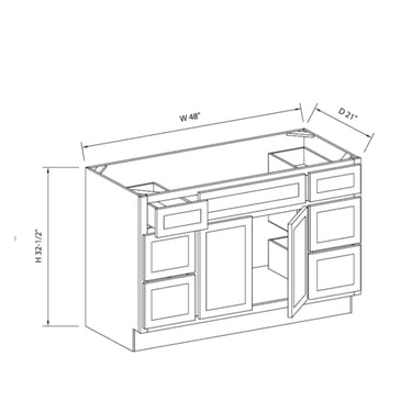 Double Door Vanity Cabinets White Shaker