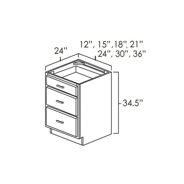 Drawer Base Kitchen Cabinet Platinum Shaker