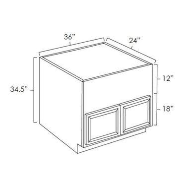 Farm Sink Base 36" Bristol Chocolate