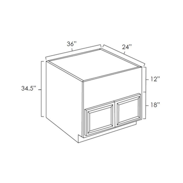 Farm Sink Base Kitchen Cabinet Platinum Shaker