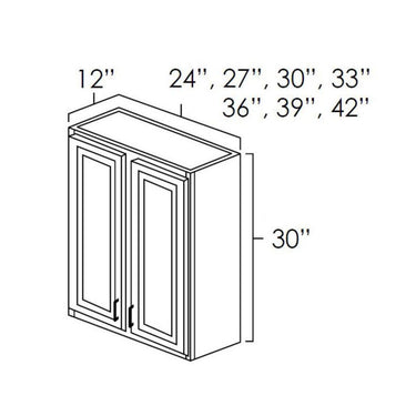 High Wall Cabinets Double Door Hickory Shaker