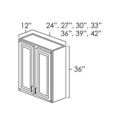 High Wall Cabinets Double Door Hickory Shaker