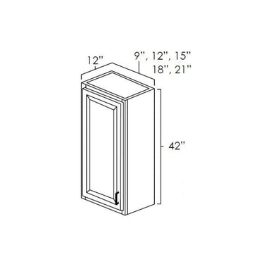 High Wall Cabinets Single Door Hickory Shaker