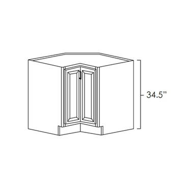Lazy Susan Corner Base Kitchen Cabinet Platinum Shaker