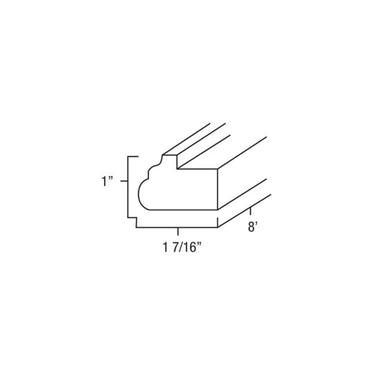 Light Rail Moulding Hickory Shaker