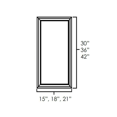 Single Door - Plain Glass Doors Kitchen Cabinet Platinum Shaker