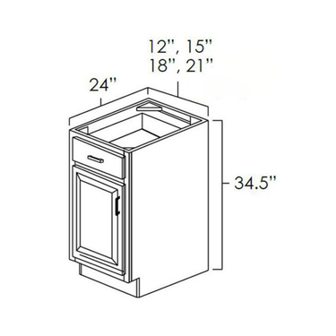Single Door Base Cabinet Bristol Chocolate
