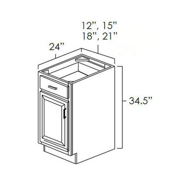 Single Door Single Drawer Base White Shaker