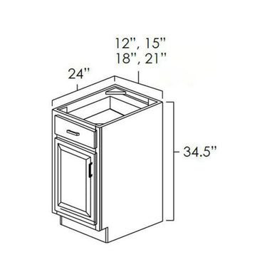 Single Door Single Drawer Base Winchester Grey