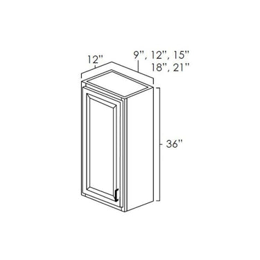 High Wall Cabinets Single Door Bristol Chocolate