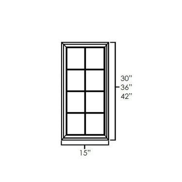 Single Glass Diagonal Doors White Shaker