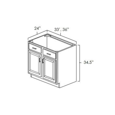 Sink Base Kitchen Cabinet Platinum Shaker